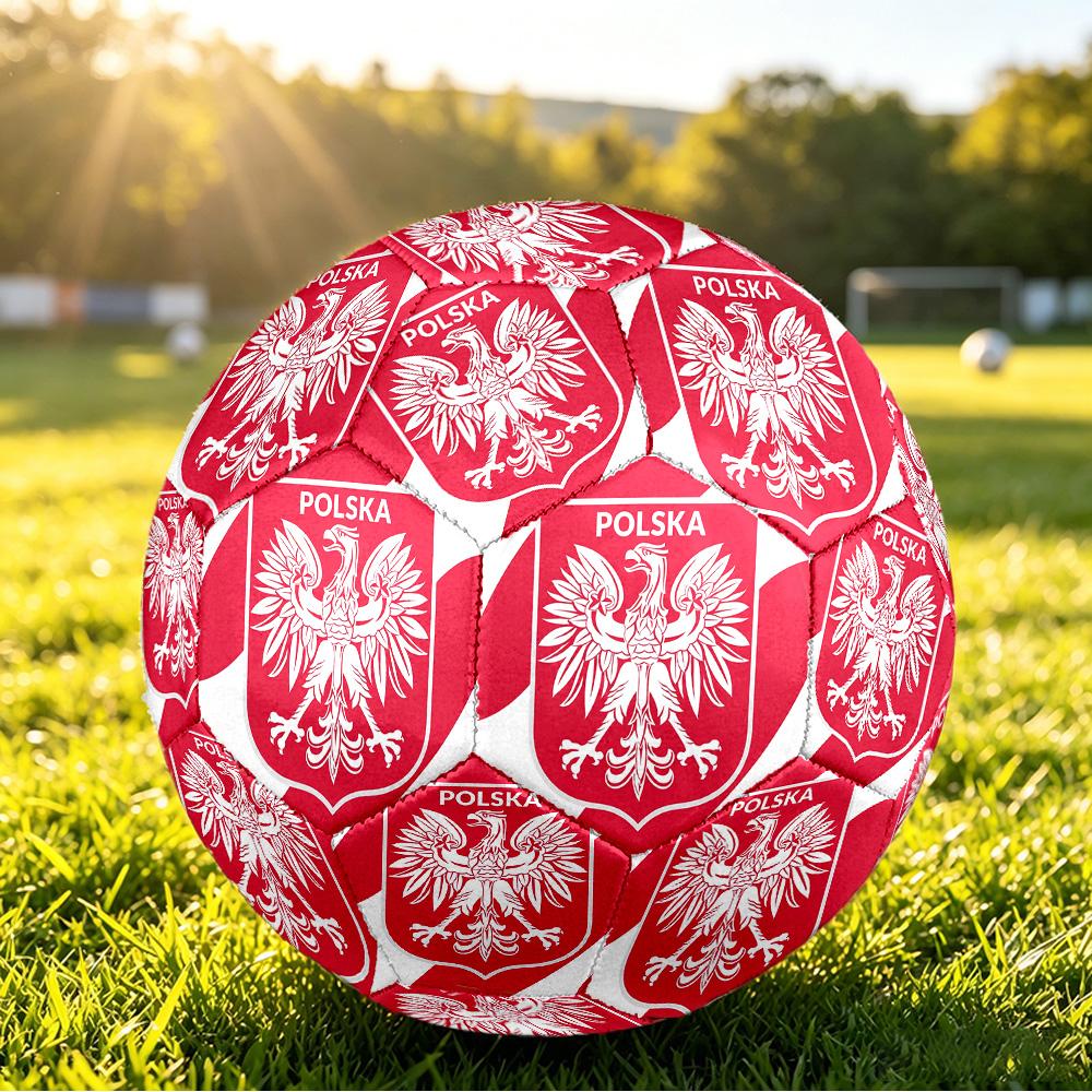 Poland Football Printed Size 5 Soccer Ball Wear Resistant Standard Adult Training Football Fan Gift for Indoor Outdoor Match Sports