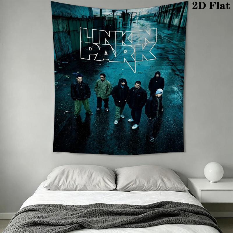 Linkin Park Wall Tapestry Aesthetic Wall Hanging Printed Fabric Blanket Decorative Tapestries for Bedroom Living Room Home Decor