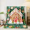 Gingerbread House Snowman Christmas Blanket Bedroom Blanket for Livingroom Couch Lunch Break Soft Throw for Friend's Festival Gift