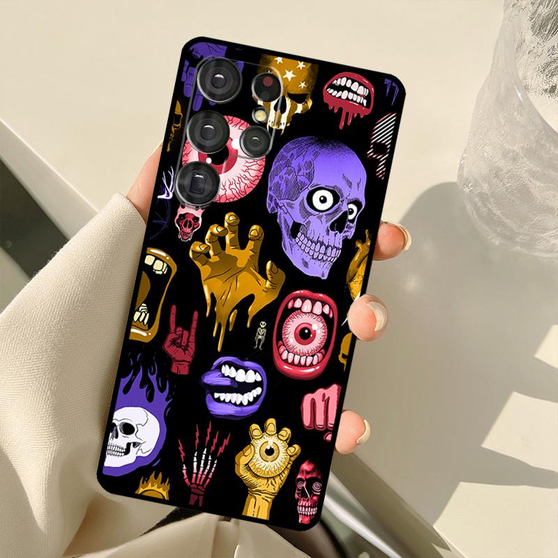 Funny Skull Case For Samsung Galaxy S23 S22 S21 Ultra Note 20 S8 S9 S10 Note 10 Plus S20 FE S21 FE Cover
