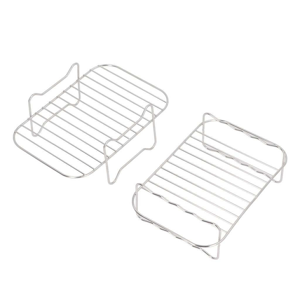 Double Layer Baking Grill Stainless Steel Dishwasher Safe Heat Evenly Fryer Skewer Rack for Cooking