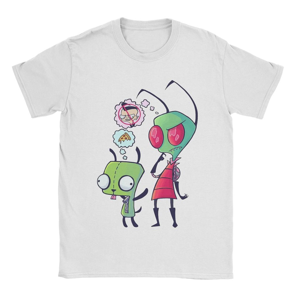 Novelty Gir and Zim Invader Zim TShirts Unisex Round Neck Cotton T Shirts  Short Sleeve Tees Plus Size Clothes