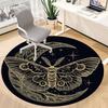 1pc Moth Crescent Moon Carpet, Round Non Slip Durable Large Size Office Carpet, Suitable for Office