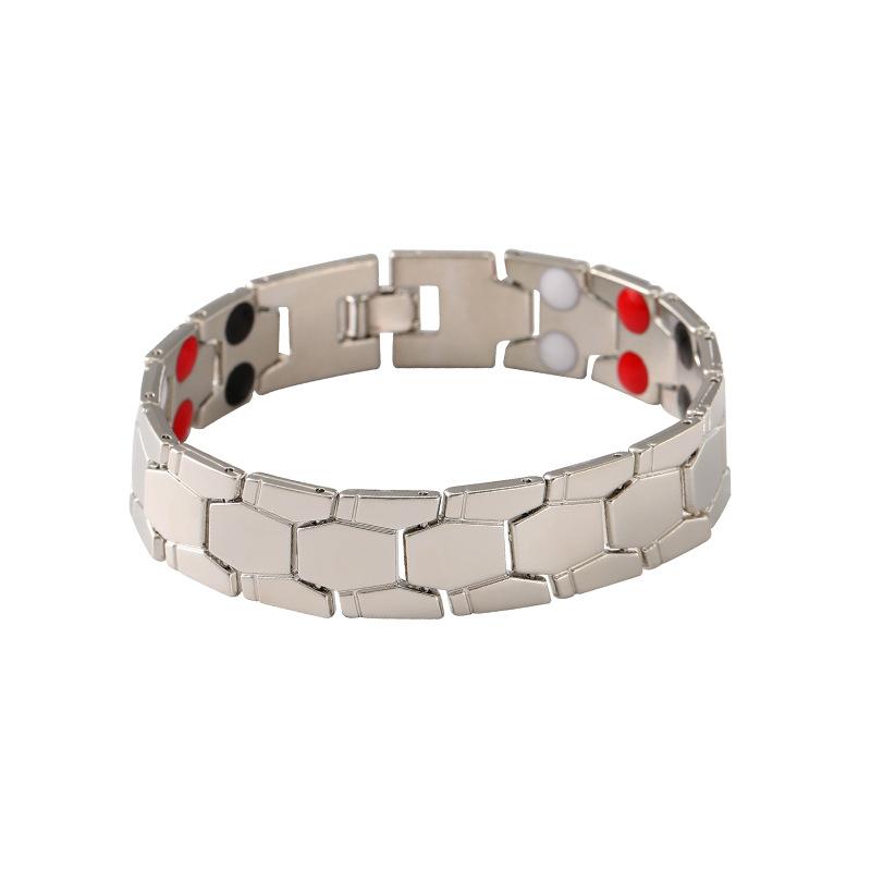 Colore Oro Acciaio Inossidabile Massiccio Metallo Catena da Mano Bracciale & Braccialetto da Uomo Braccialetto Magnetico Gioielli da Uomo