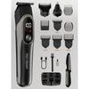 Beard and mustache trimmer with attachments for nose and ears, intimate area and body, hair, 10 in 1 men's trimmer razor for shaving