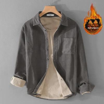 Men's Winter Thickened Velvet Corduroy Shirt Jacket 9432