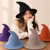 Wool Knit Party Hat Solid Color Pointed Hat Modern Magical Hat  Halloween Party