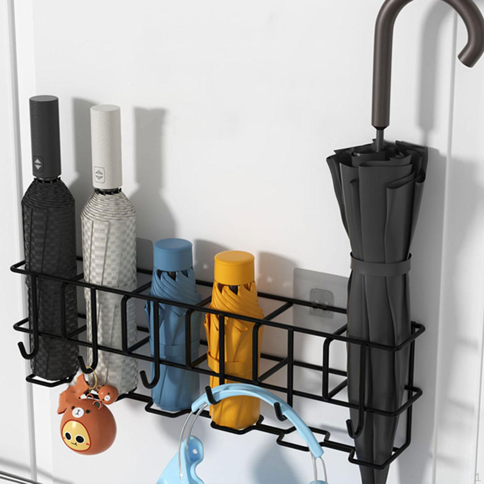 

Подставка для зонта из углеродистой стали, экономит место, 6 больших отделений, крепление на стену, стойка для чёрный