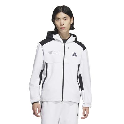 Adidas Adptn Regular Fit Textured Double Knit Hooded Track Jacket KQD57 White Men's (JM2082) J/M
