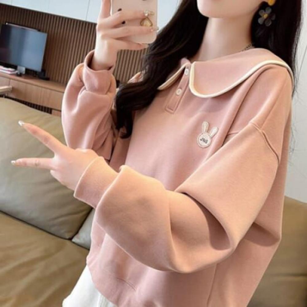Navava Women Lovely Big Collar Rabbit Sweatshirt Nt1950 2colors 4sizes