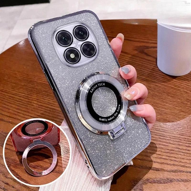 Luxusní třpytivý gradientní pouzdro se stojánkem pro Redmi Note14Pro 14 14ProPlus 13Pro 14C 13C 12 10C A5 Měkký kryt pro POCO X6 F7 X7Pro Pouzdro