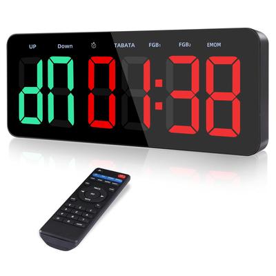 Sports Timer, Large Display Interval Timer with Remote Control, Clock Function/Beat Function/Stopwatch, USB-C Powered, Wall Mountable, Built-in TABATA