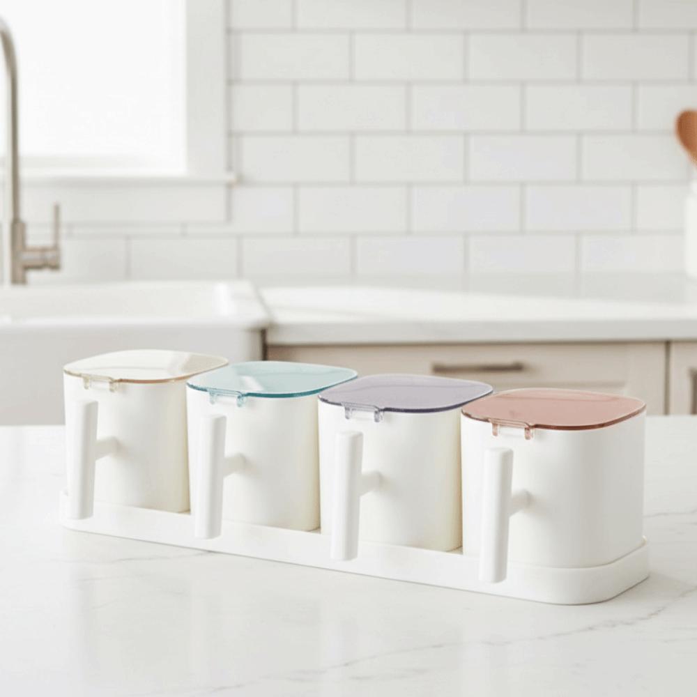 Organizador de Condimentos Antideslizante Contenedor de Especias Hermético Herramientas para Especias Caja de Especias Cocina