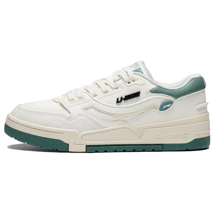 New LiNing 001 BTC BTC Anti Slip Wear Resistant Low Top Skateboard Shoes Beige Green AGCT007-4
