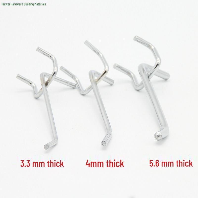 Stainless Steel Color Double Corner Ornament Pegboard Shelf Hook