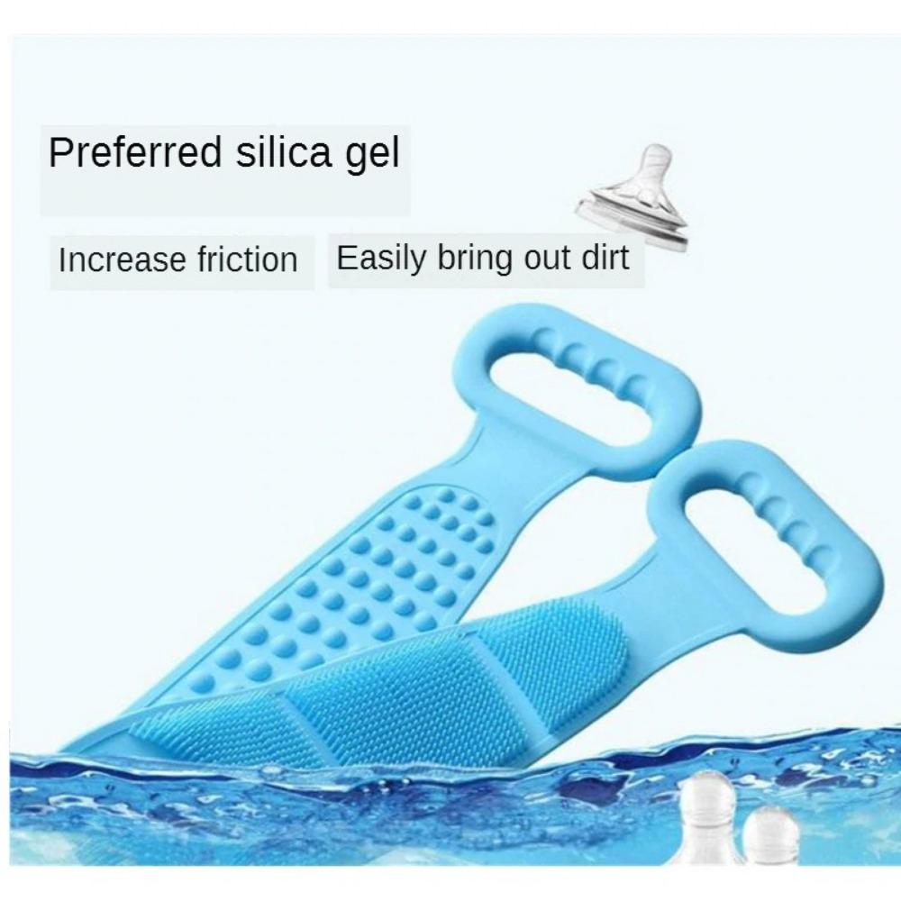 Body Silicone Brush Double Sided Strong Shower Long Strip Back Scrub Towel For Scrub Body Exfoliating Sponge Massage Clean Tools Set