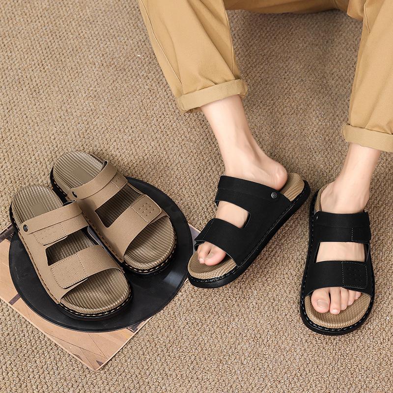 Slippers Men Wear All-match Thick-soled Foot Slippers In Summer, Wear Deodorant Beach Driving Cool Slippers