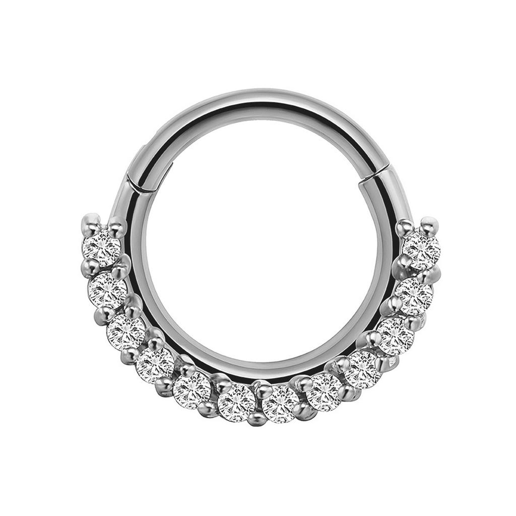 Crystal Nose Piercing Septum Ring Stainless Steel Accessory for Ear Helix Cartilage Fashionable Body Accessories