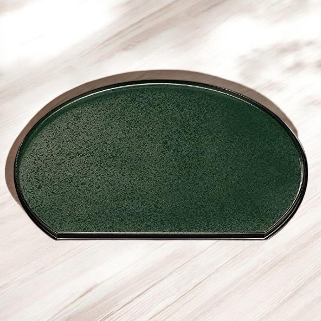 Taca Zielony Lakier Suchy Przezroczysty Wykończenie Tataki Cynobrowa Krawędź Czarna 33cm Wyroby Lakierowane Wyprodukowano w Japonii J-kitchens 1-shaku (1,5 cala) Półksiężyc Dwustronny