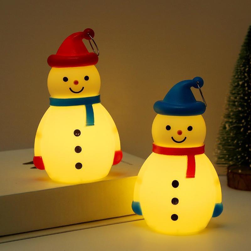 Christmas Decorations Children's Portable Small Night Light LED Emitting Snowman Christmas Decoration Props