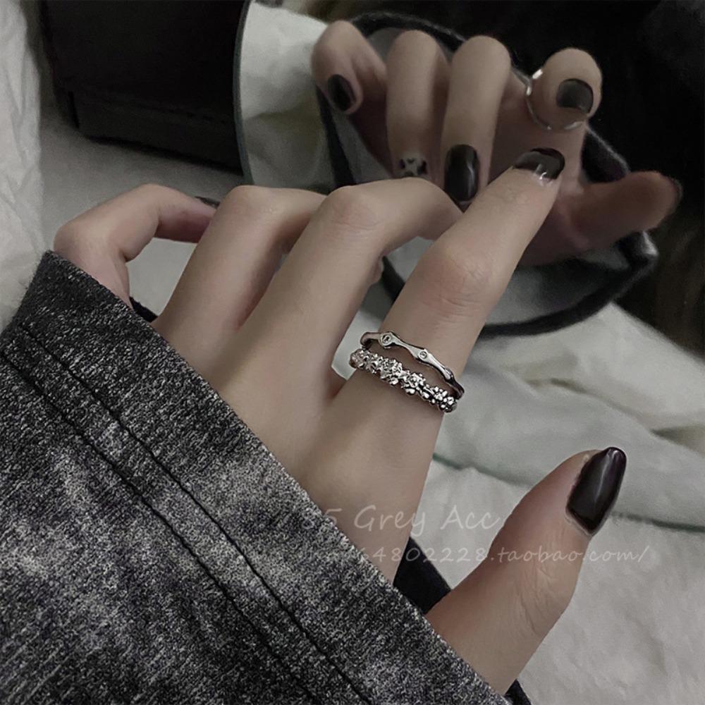 Ring Does Not Fade Niche Design Ins Opening Female High-end Sense Retro Cold Pearl Shell Versatile Irregular