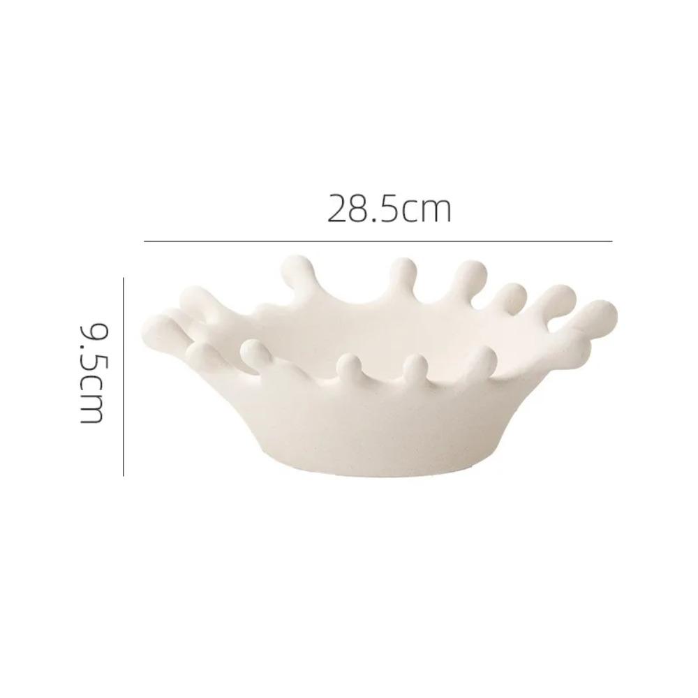 Crown-shaped Ceramic Fruit Bowl Creative Snack Bowl Storage Tray Dried Fruit Tray Fruit Basket Household Ceramic Tableware