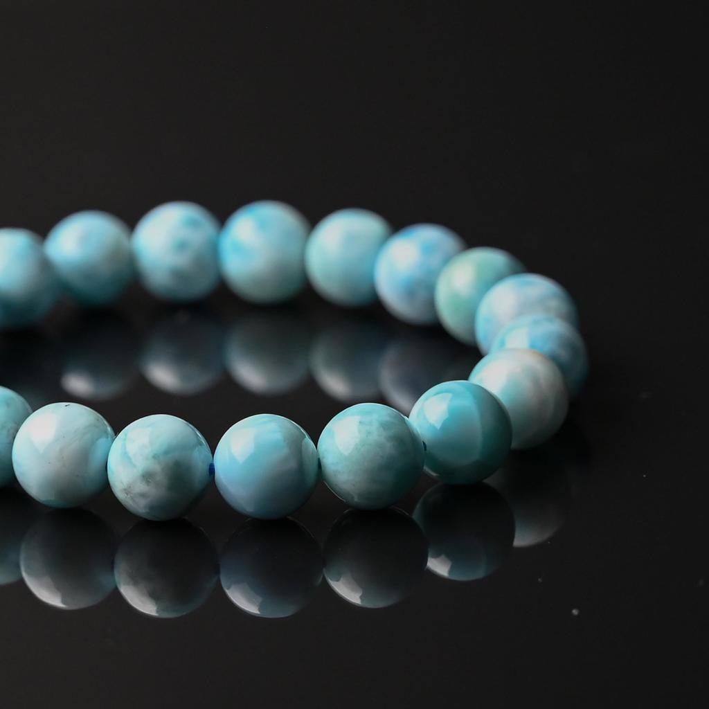 Eigado Larimar 10mm Inner Diameter Healing Natural Power One of the Three Greatest Healing Stones Bracelet, Beads, 29.8g, 17cm, Stone, Stone, Stone,
