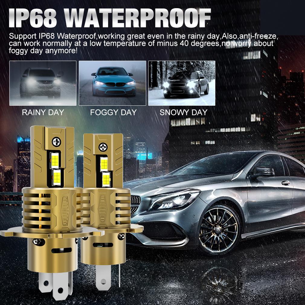 2Pcs 30000LM H4 LED Headlight Bulbs 9003 HB2 Led High Low Beam Motorcycle Headlamp Car Light 24pcs 3570 CSP Turbo Auto Moto Lamp 6500K 12V