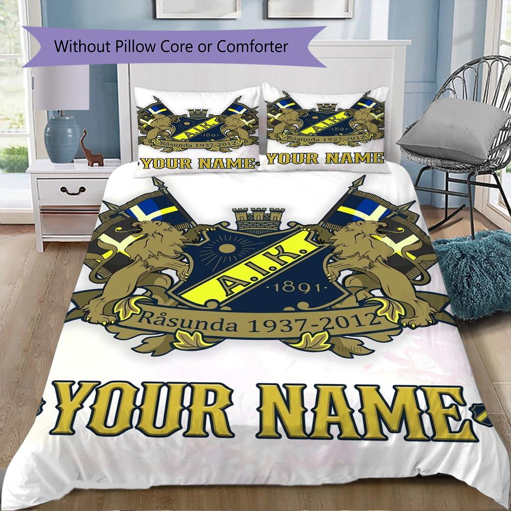 Custom Name Aik Pattern Bedding uilt Set uilt Cover Pillowcase Home Decoration Birthday Gift (1*duvet cover+2*pillowcase without core)