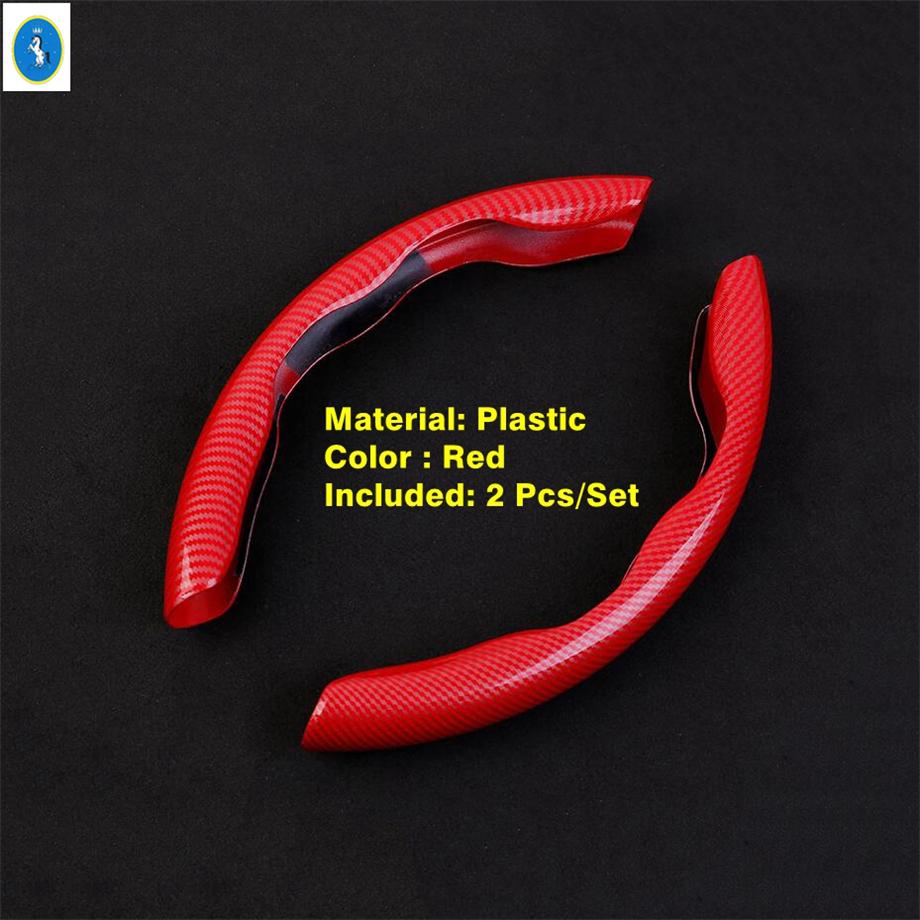 Auto-Lenkrad-Dekor Griffschutz Abdeckung Zierleiste Passend für Cadillac XTS XT4 XT5 XT6 2015 - Kohlefaser-Optik Zubehör