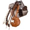 Cute Croissant Keychain Sweet Decorative Pendant Durable PU Leather with Braided Lanyard Ideal Birthday Gift for Teens Kids