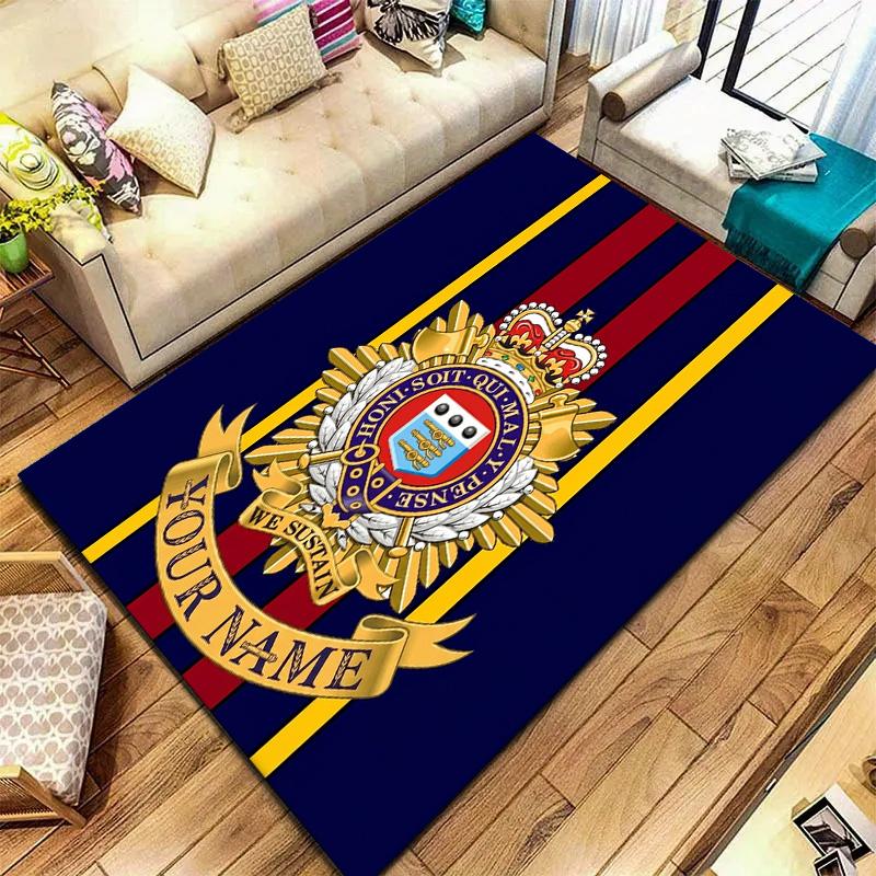 Royal Crest Emblem Custom Name Carpet Rug For Living Room Bedroom Home Sofa Decoration Kids Play Nonslip Floor Mat