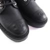 Excellent CHANEL Short Boots Black Leather Women 36 20B G36416 Used