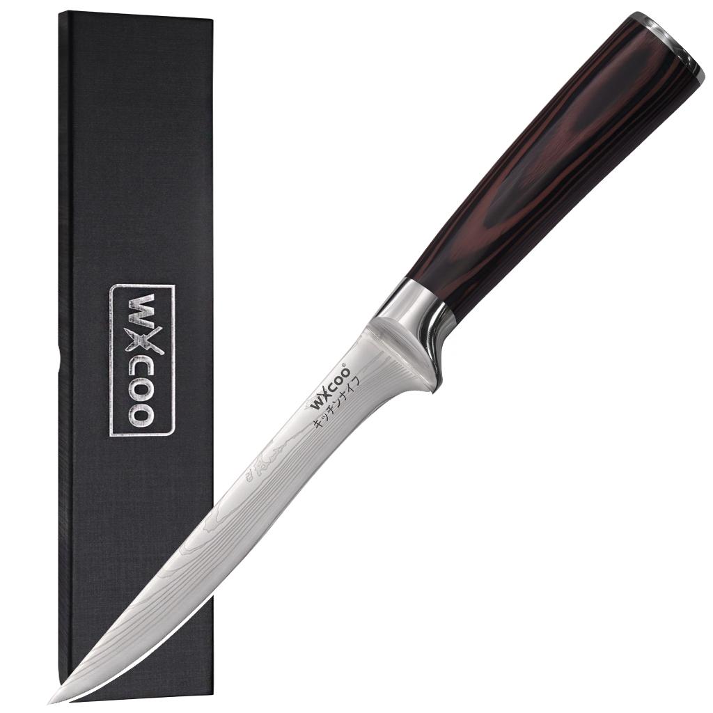 

Нож для разделки мяса, профессиональный поварской нож, кухонные ножи с узором из дамасской стали, японский нож сантоку, тесак для мяса boning knife