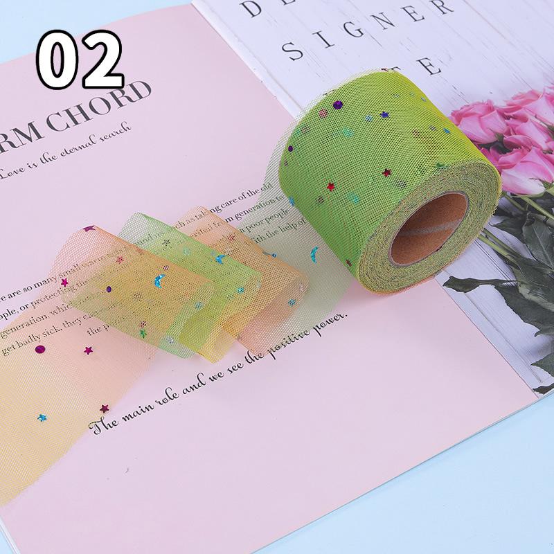25 Yards Sequin Rainbow Star Moon Mesh Lace Trim Ribbon Fabric Wedding Dress DIY Bow Birthday Party Decoration Crafts