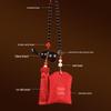"Chinese Sandalwood Fortune Gourd Car Pendant for Safe Travel - High-End Car Accessory for Men and Women"