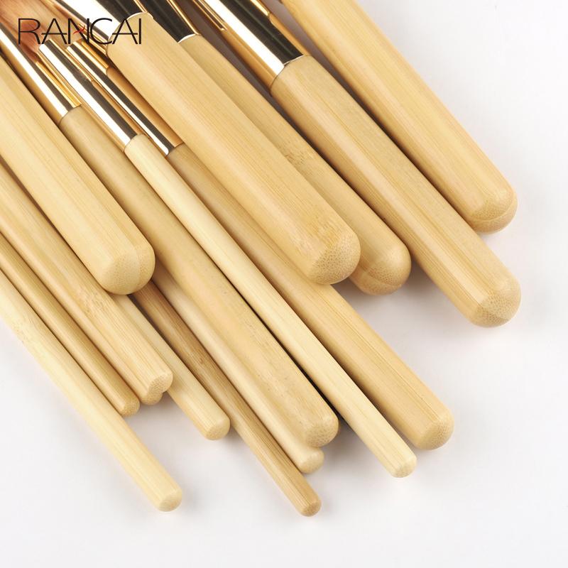 18 PCS Makeup Brushes Sets Bamboo Cosmetic Eyeshadow Foundation Powder Blush Eye Make Up Brush Blending Beauty Tools Kits