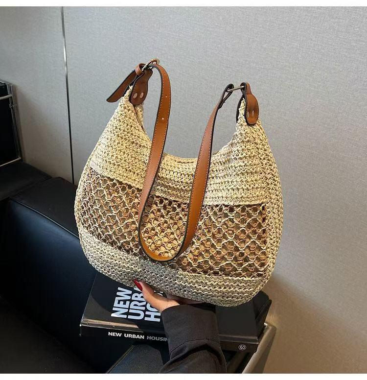 

2024 Women’s Large-Capacity Straw Beach Tote - Crossbody & Shoulder Bag