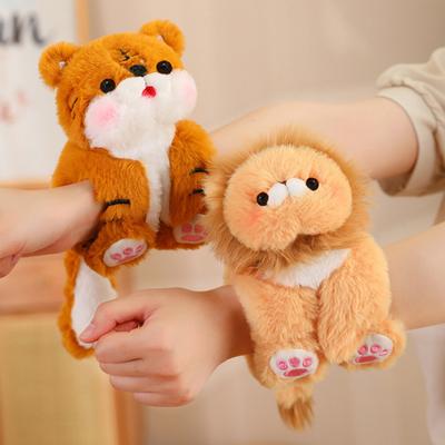 Cute Panda Raccoon Lion Dog Rabbit Monkey Tiger Plush Doll Slap Bracelet Series Plush Toy
