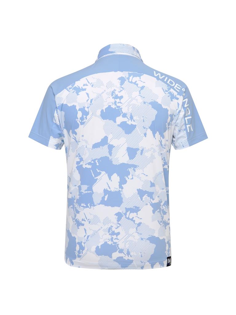 WIDEANGLE To Pro Camo Pattern Polo Shirt M_Light Blue