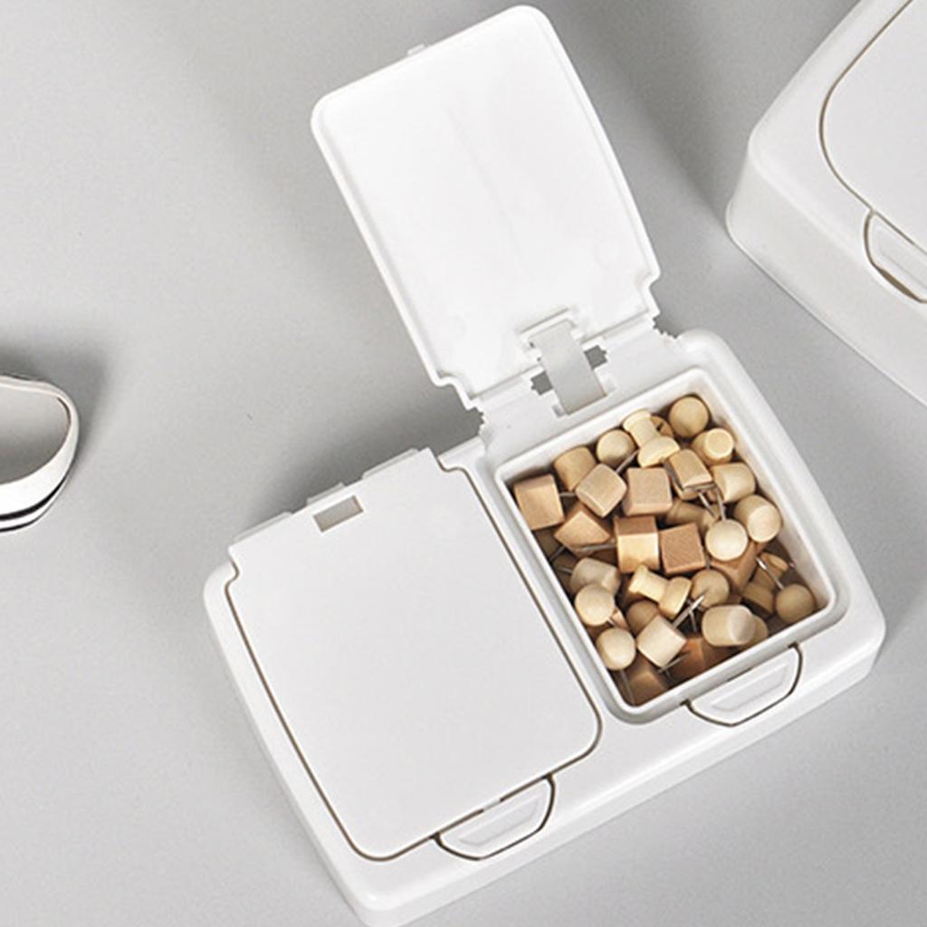 2 Slot Cotton Swab Box Plastic Mulitfunctional Cosmetic Cotton Pads Holder Organizer with Lid for Travel Bathroom