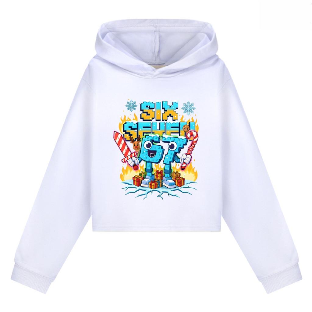 5193 Kids Girls Steal a Brainrot 67 Six Seven Printed Casual Long Sleeves Hoodies Sweatshirt Top