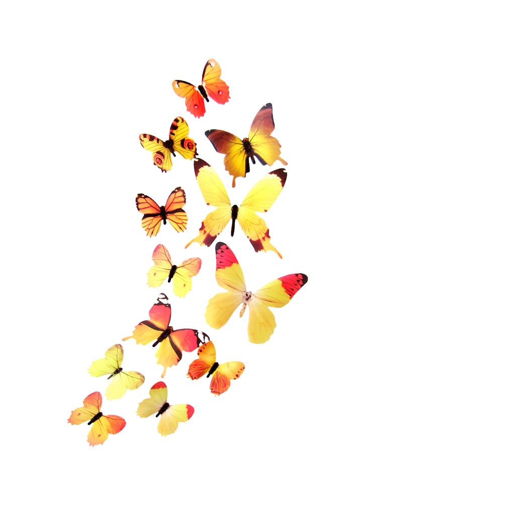 Butterflies Stickers Art Adorn Colorful Living Room 3D Background Adornment Household DIY Decal Indoor Wall Decals Wallpaper