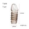 Spike Condoms Ribbed Penis Extender Sleeve Dick Enlargement Delay Ejaculation Silicone Rubber Cock Ring Erotic Sex Toys for Men