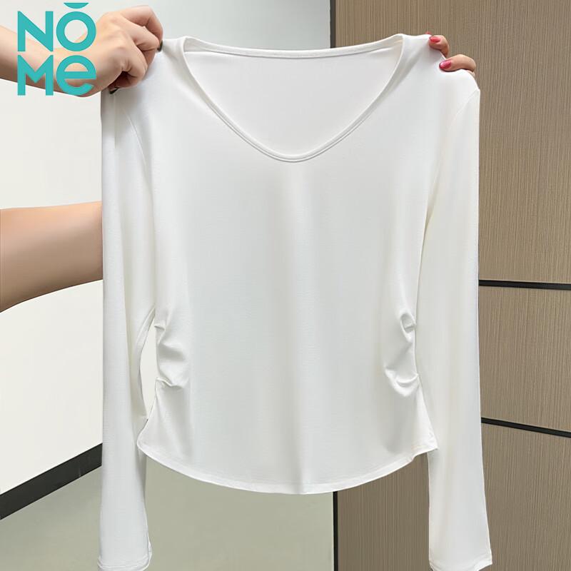 NOME Women s V-Neck Ribbed Long Sleeve Base Layer Top S