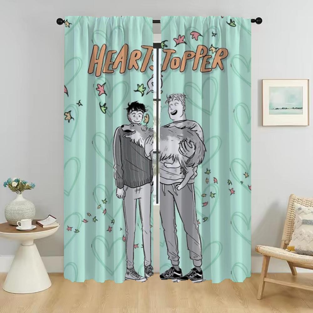 Anti-mosquito Curtains 2 Pieces Heartstopper Partition Living Room Curtain Home Interior Curtains for Camera Shades Kitchen