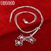925 Sterling Silver Wedding Jewelry Snake Chain Butterfly Necklace