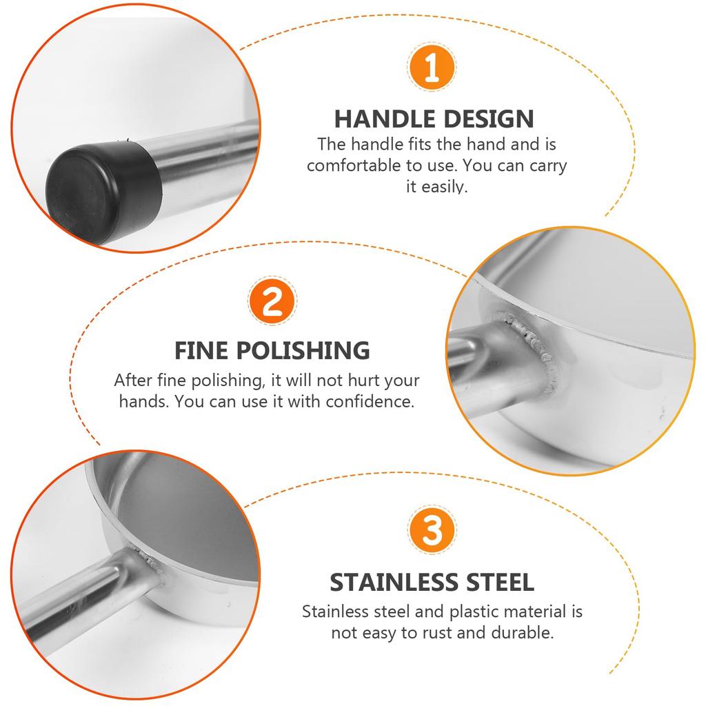 GLEAVI 1pc Stainless Steel Dustpan Pet Shovel Dustpan Broom Standing Dustpan Stainless Steel Table Steel Dustpan Sweeper Pan Lobby Dustpan Metal