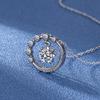 Sterling Silver Necklace Pendant Shining Zircon for Women Wedding Jewelry Engagement Charm Party Gift