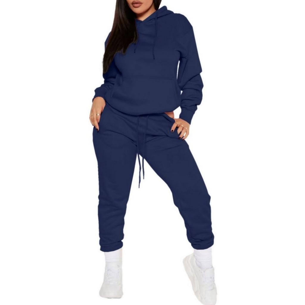 Fashionable Women's Casual Sweatshirt Hooded Sports Suit